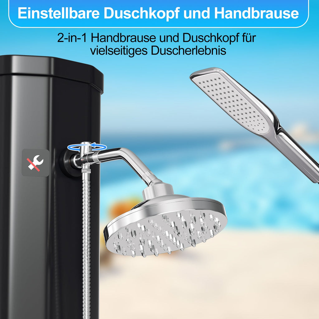 Cosmo Go 40L Solardusche Gartendusche Inkl. Schutzhaube und Handbrause