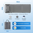 Cosmo Go Strandliegen Tragbar Strandmatte mit Einstellbar Höhe 158cm