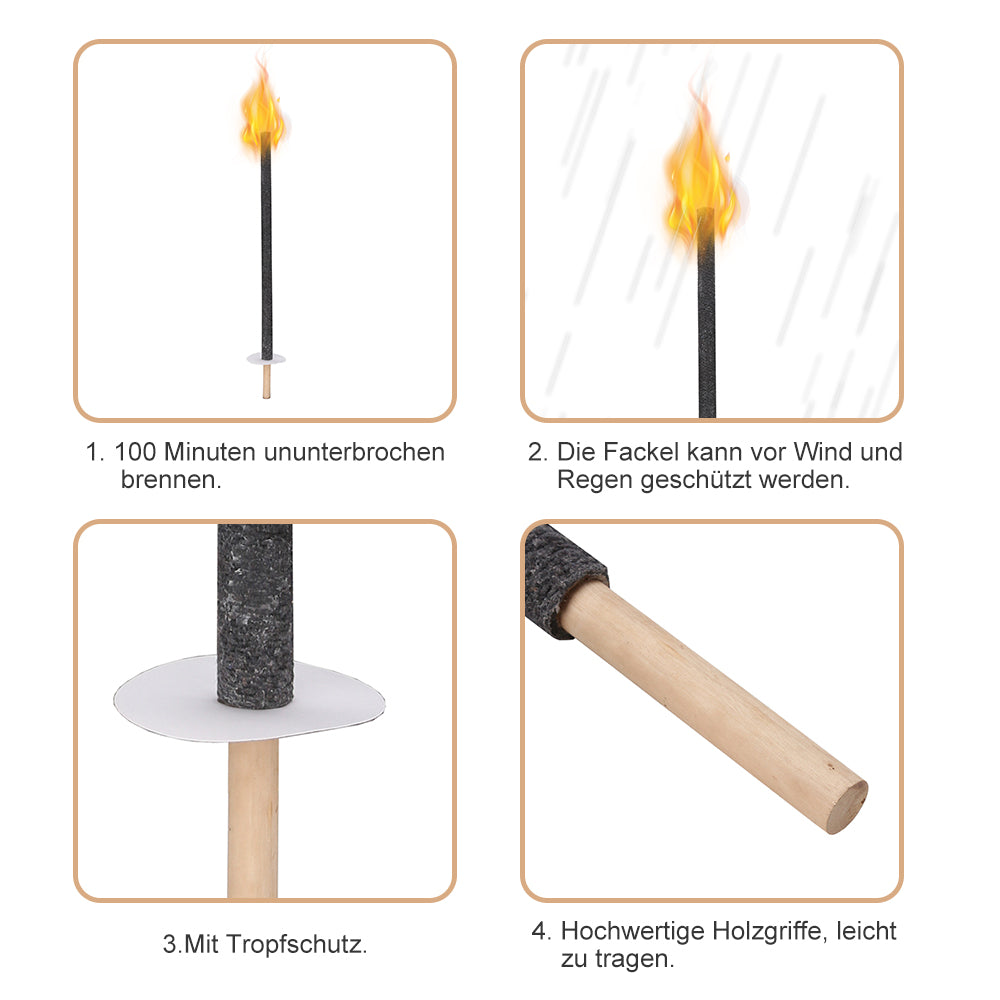 Cosmo Go Wachsfackeln Fackeln für Outdoor Brennzeit 90 min