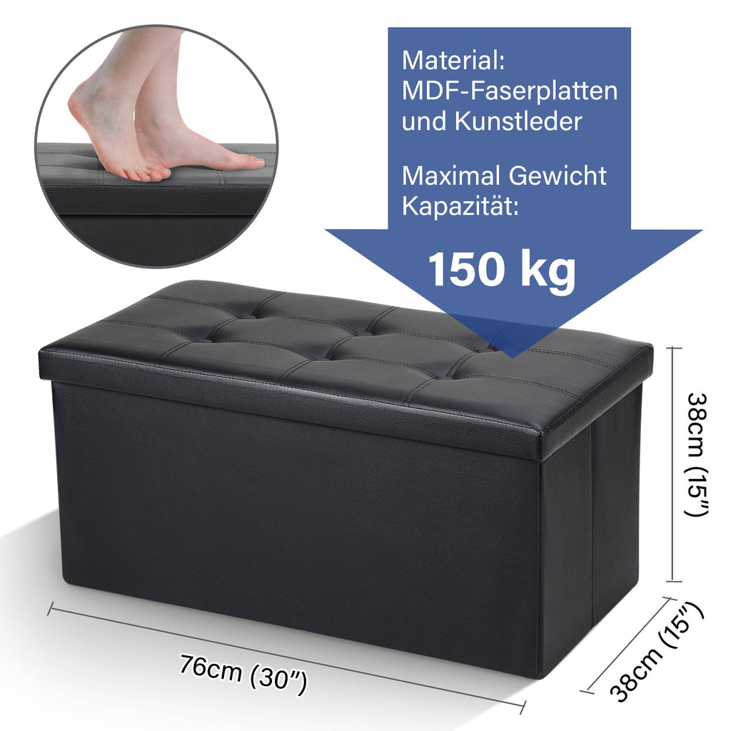 Cosmo Go Sitzhocker mit Stauraum Aufbewahrungsbox 76x38x38cm