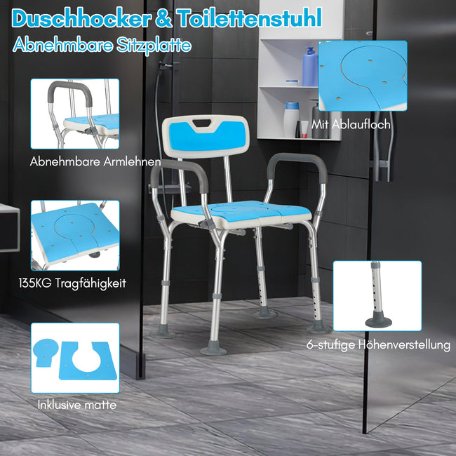 Cosmo Go Duschhocker für senioren Duschstuhl mit Rückenlehne Main Image