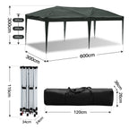 Cosmo Go Pop-Up Pavillon Gazebo mit Zentralverriegelung 3x6m
