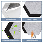 Cosmo Go Akustikplatten Wandpaneele Selbstklebend 12/18 Stück Hexagonal Kerben