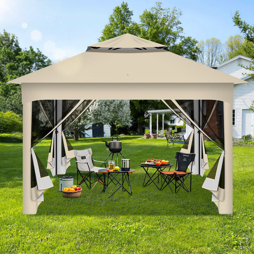 Cosmo Go Pavillon Gartenhütte Faltbares mit Doppeldach 3,3x3,3m
