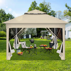 Cosmo Go Pavillon Gartenhütte Faltbares mit Doppeldach 3,3x3,3m