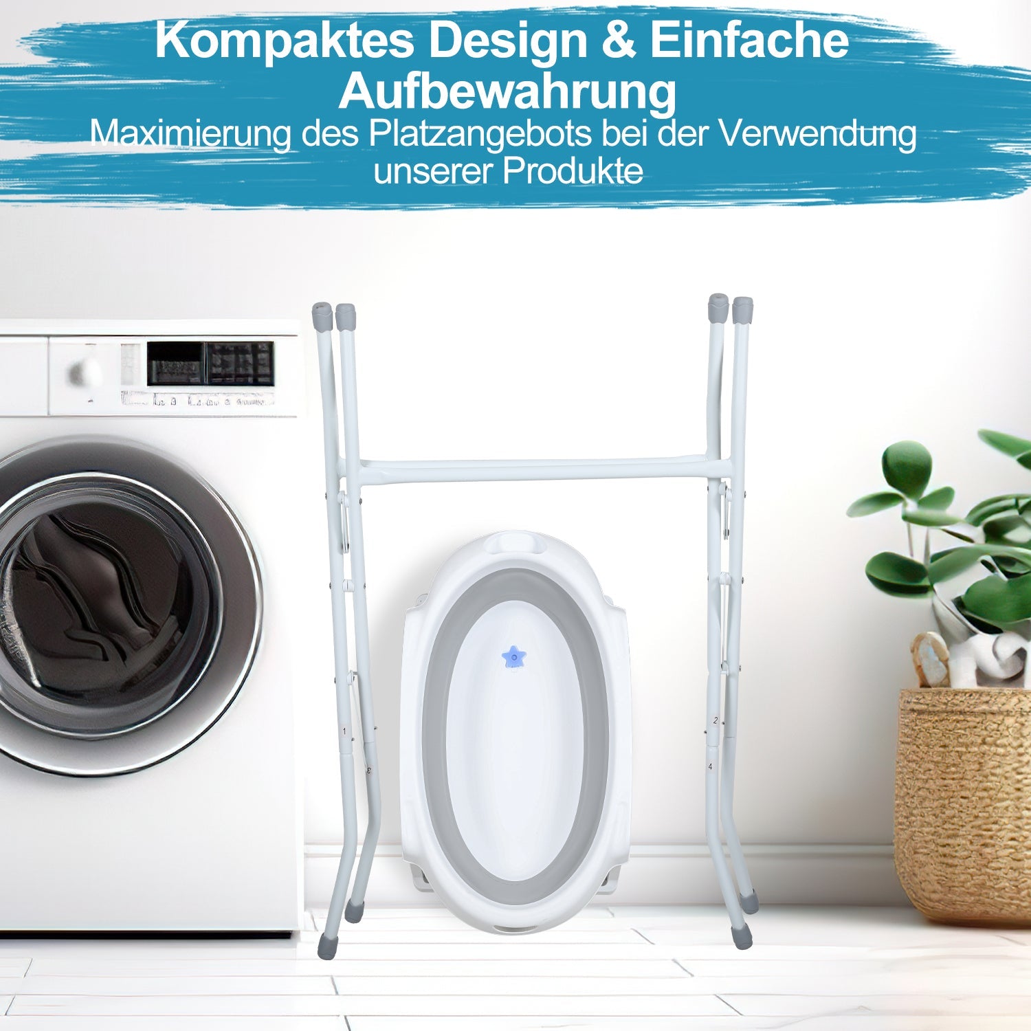 Cosmo Go Babywanne mit Ständer Faltbare mit Thermometer