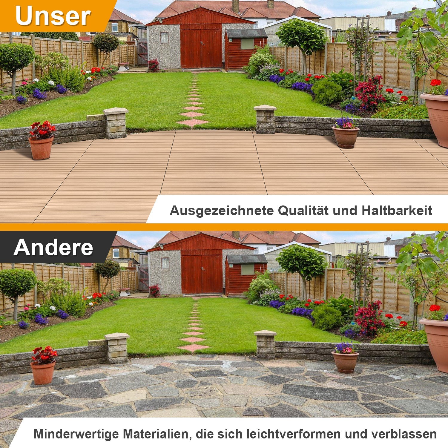 Cosmo Go WPC Terrassenfliesen Klickfliese 30x60cm 6stk