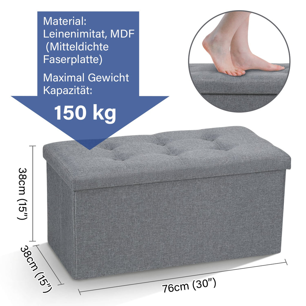 Cosmo Go Sitzhocker mit Stauraum Aufbewahrungsbox 76x38x38cm