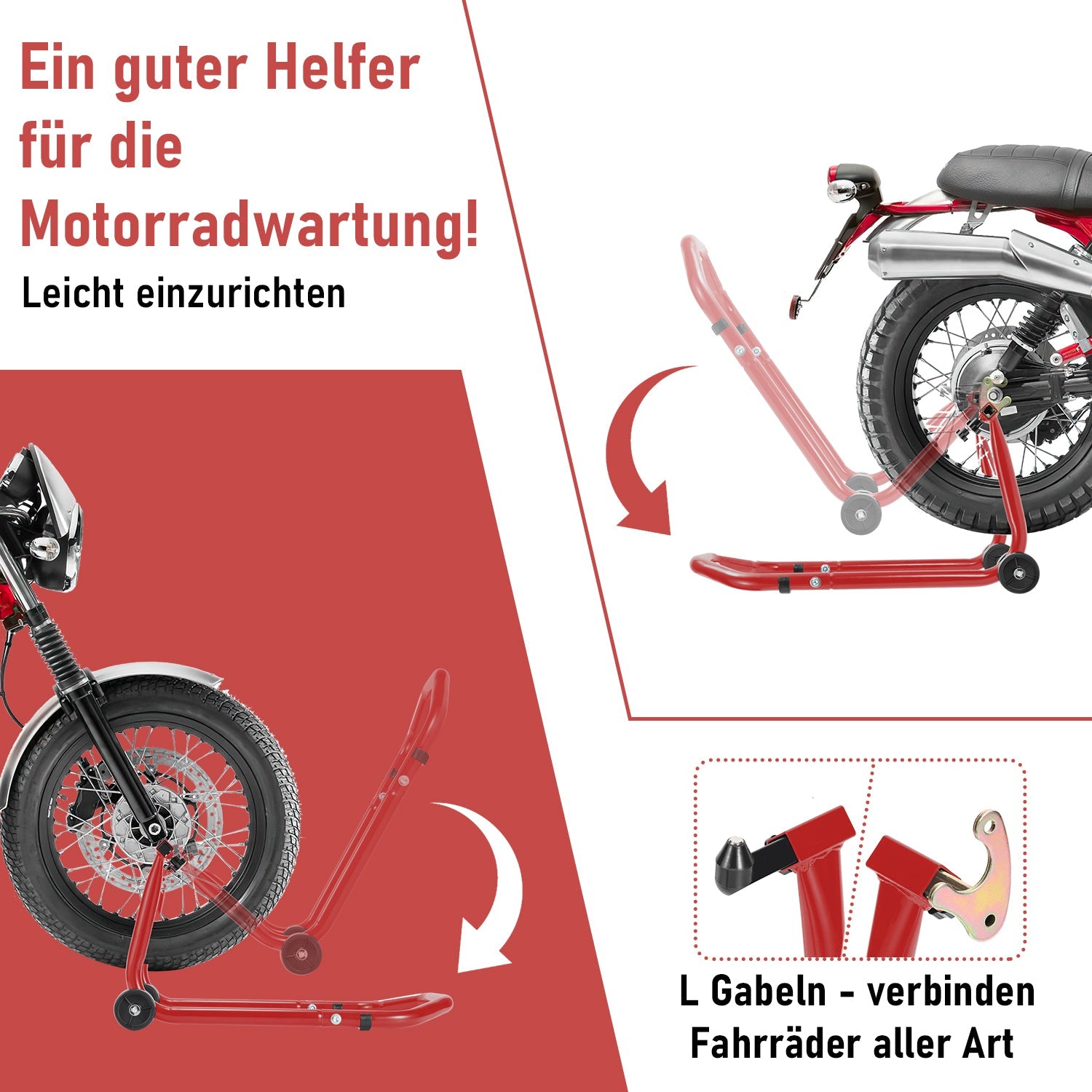 Cosmo Go Motorradständer Motorradheber Vorne/Hinten