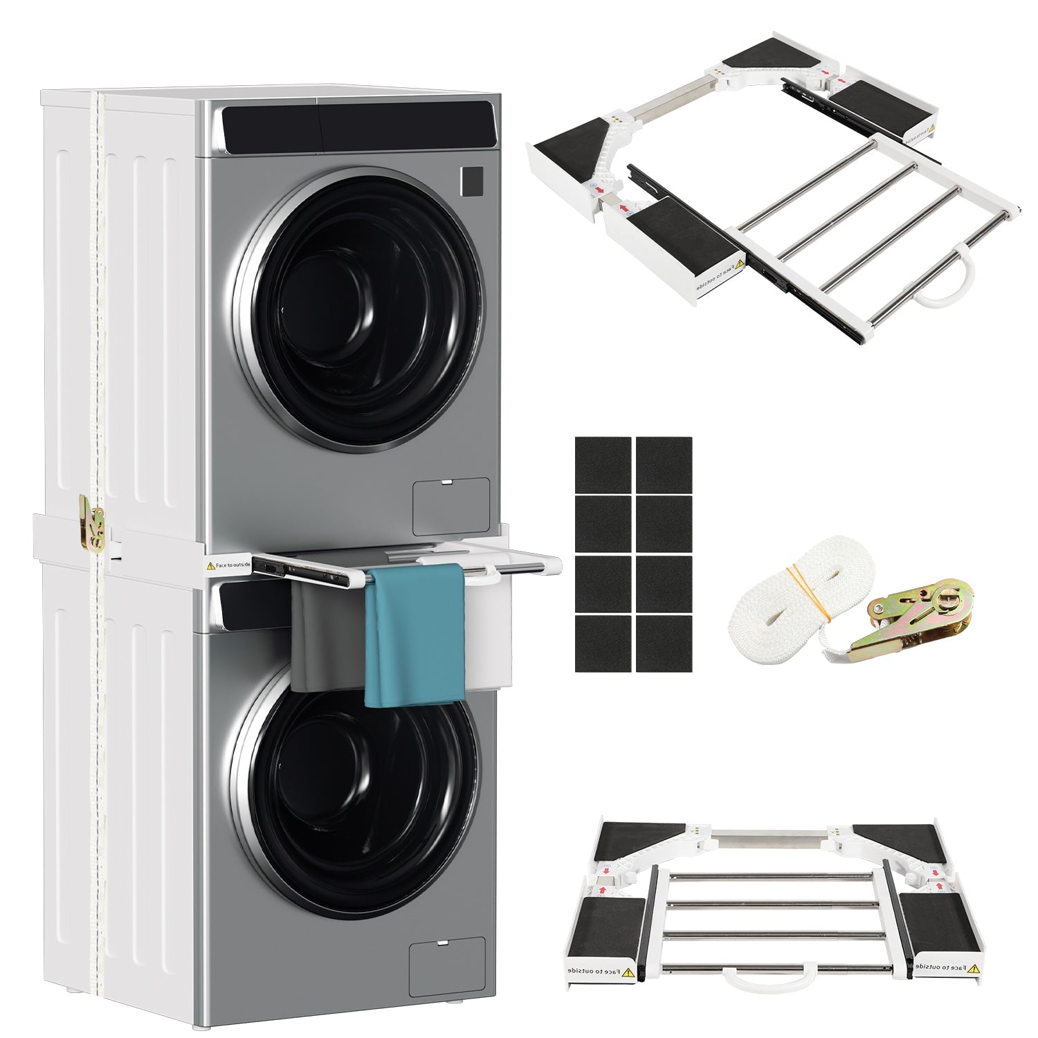 Cosmo Go Zwischenbaurahmen Waschmaschine Universal mit Ausziehbarer Einstellbare