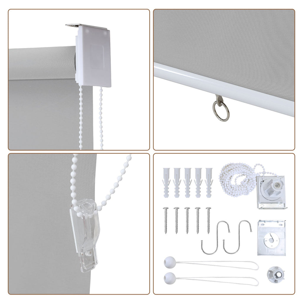 Cosmo Go Senkrechtmarkise AußenRollo Dunkelgrau/Hellgrau