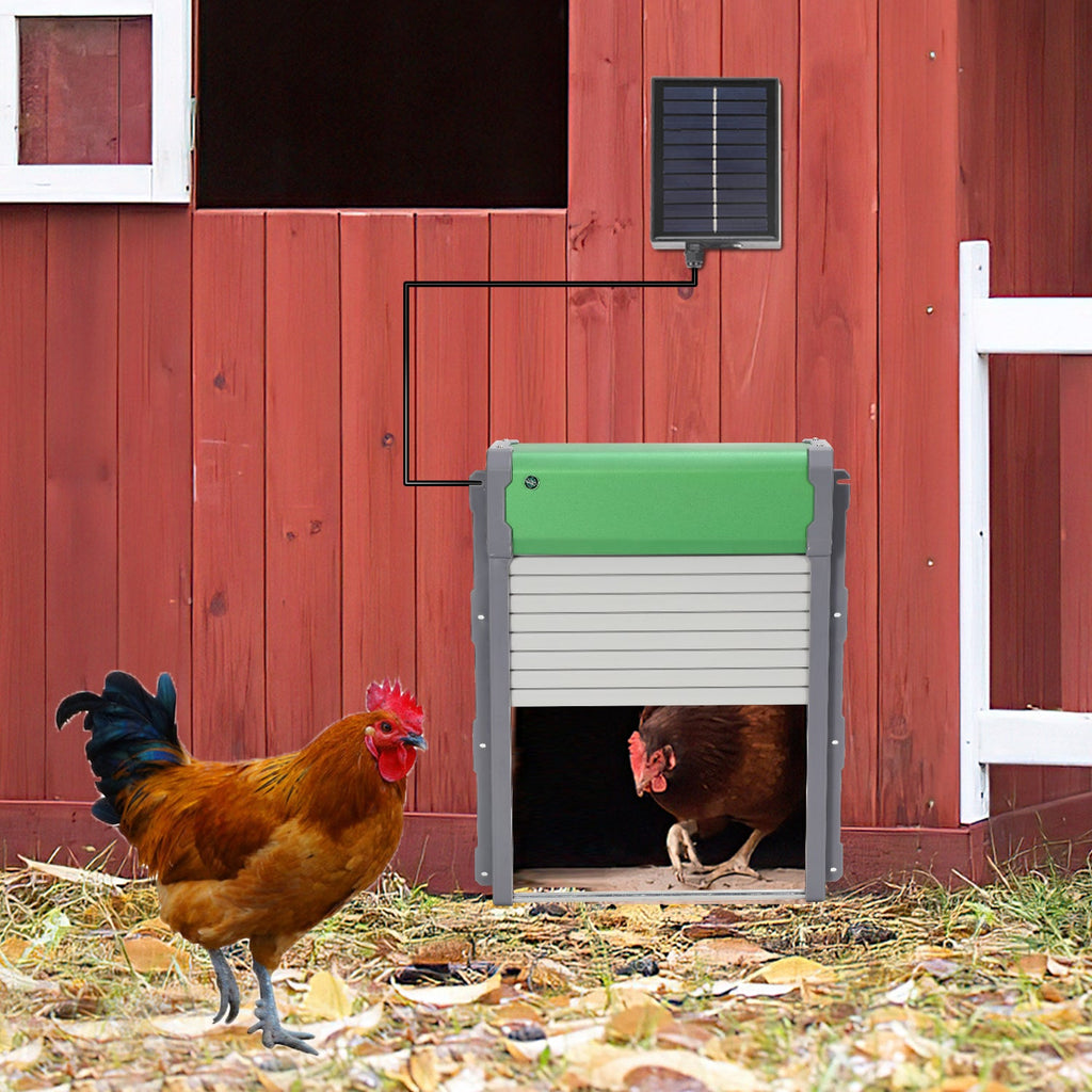 Cosmo Go Automatische Hühnerklappe Solar Rolltor mit Lichtsensor und Zeitsteuerung