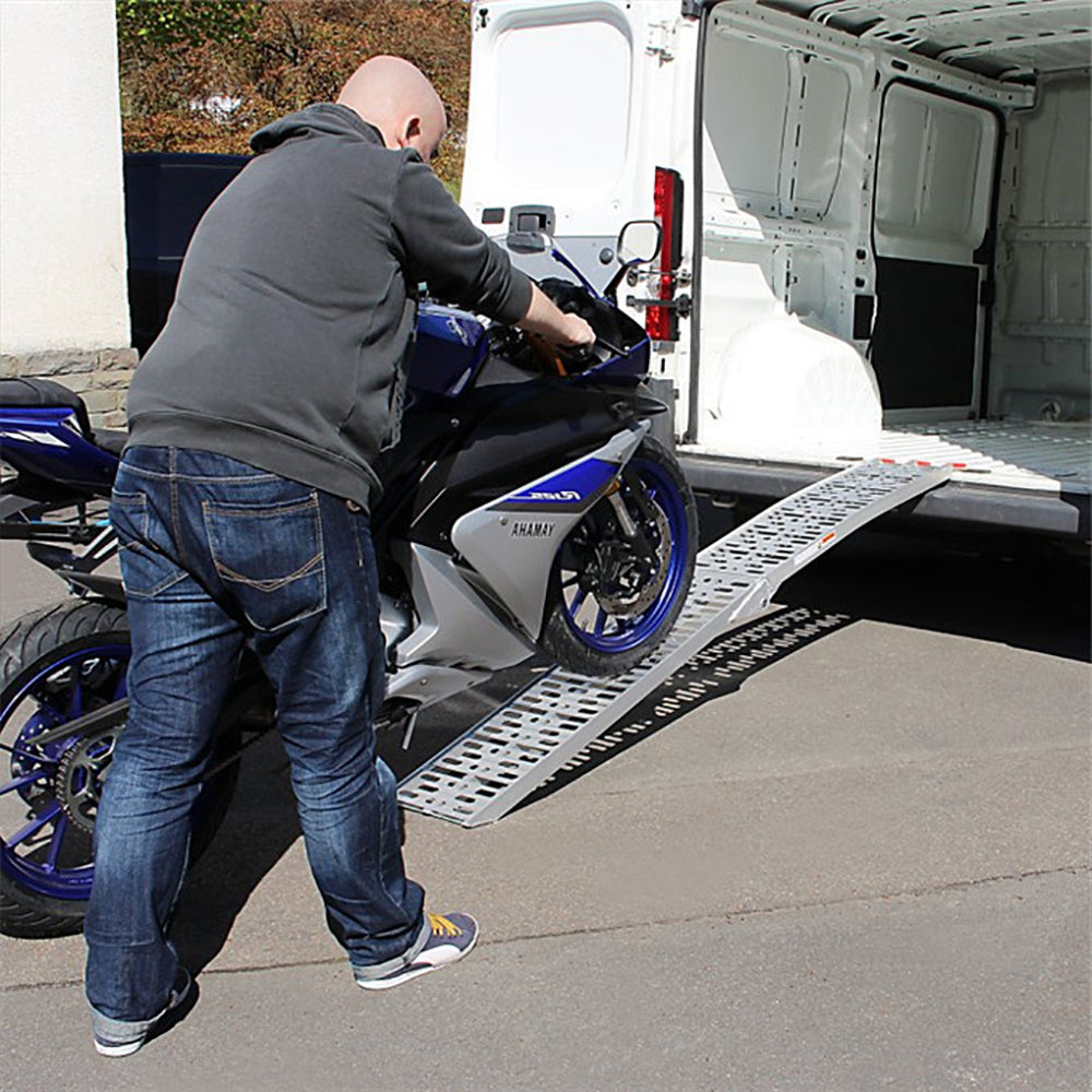 Cosmo Go Auffahrrampe Klappbar 340kg Faltbare Alu Motorradrampe