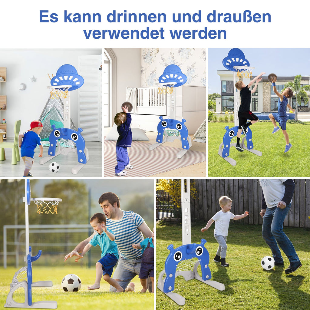 Cosmo Go Kinder Basketballkorb Set 4 in 1 höhenverstellbarer