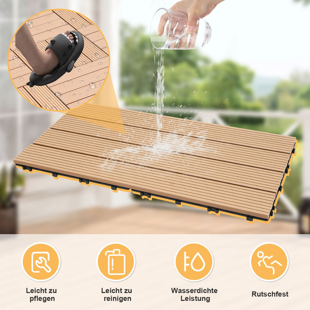 Cosmo Go WPC Terrassenfliesen Klickfliese 30x60cm 6stk