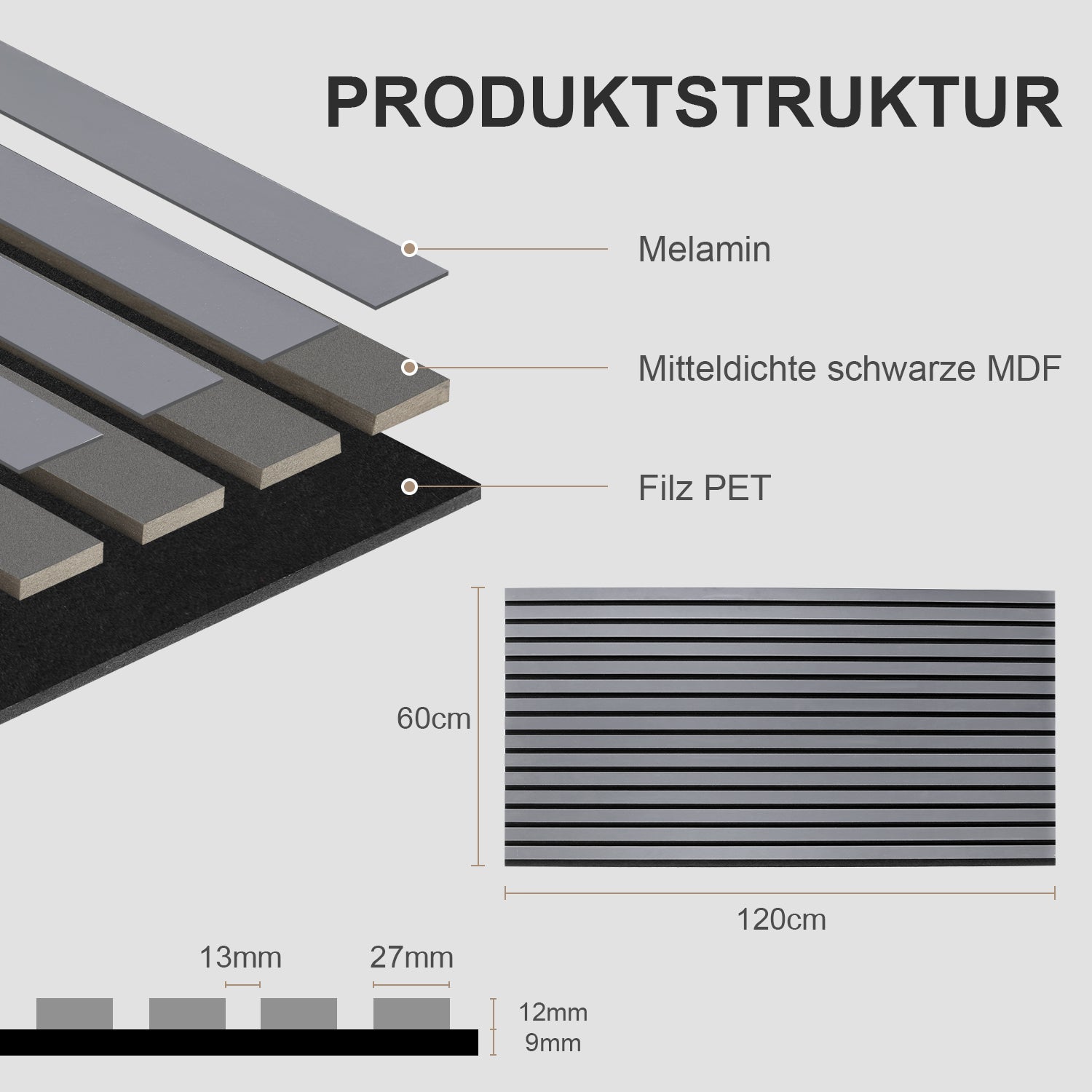 Cosmo Go Akustikpaneele Holz Wandpaneele 120x60cm