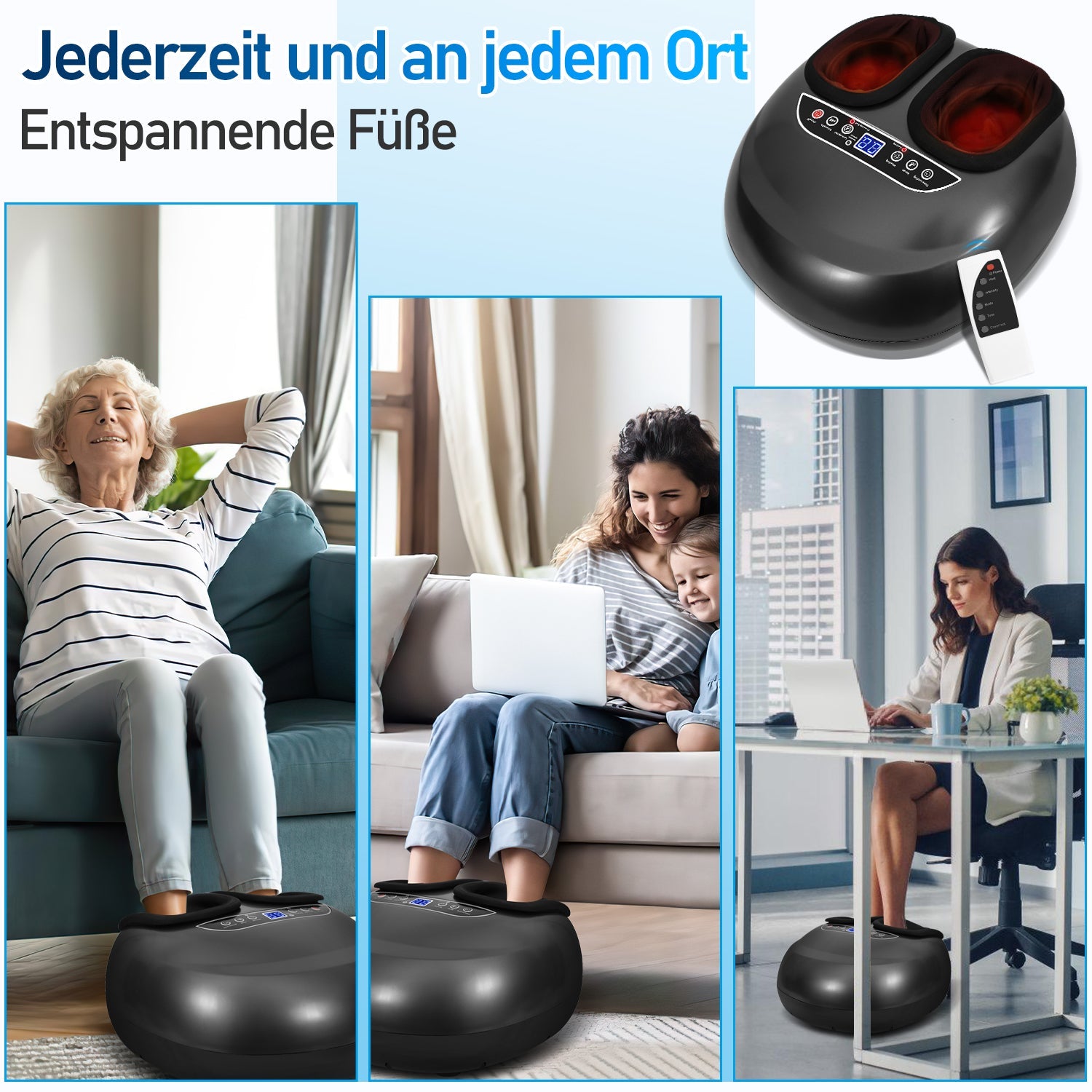 Cosmo Go Fußmassagegerät mit Heizfunktion Knetmassage