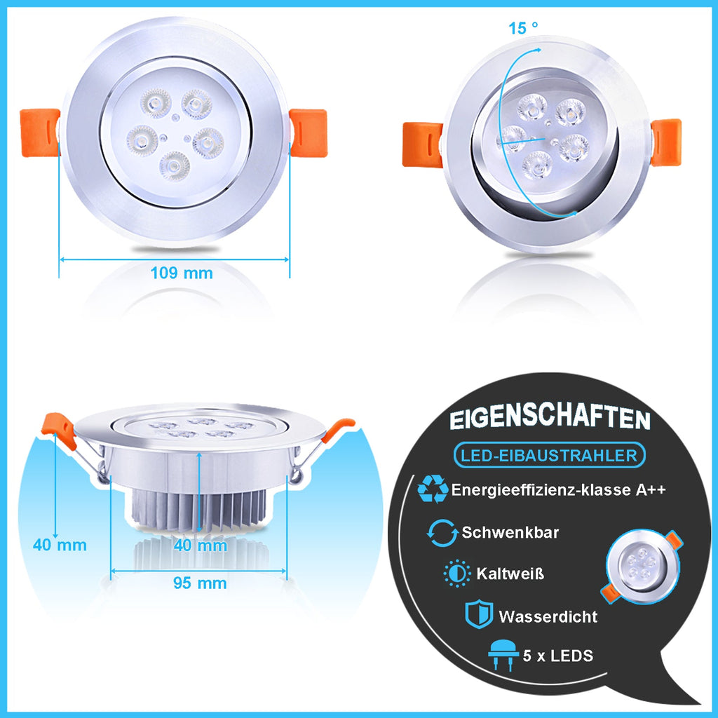 Cosmo Go LED Einbaustrahler 3W/5W/7W Kaltweiß/Warmweiß