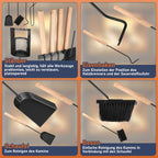 Cosmo Go Kaminbesteck 4-teiliges Kaminbesteck Set Holzgriff