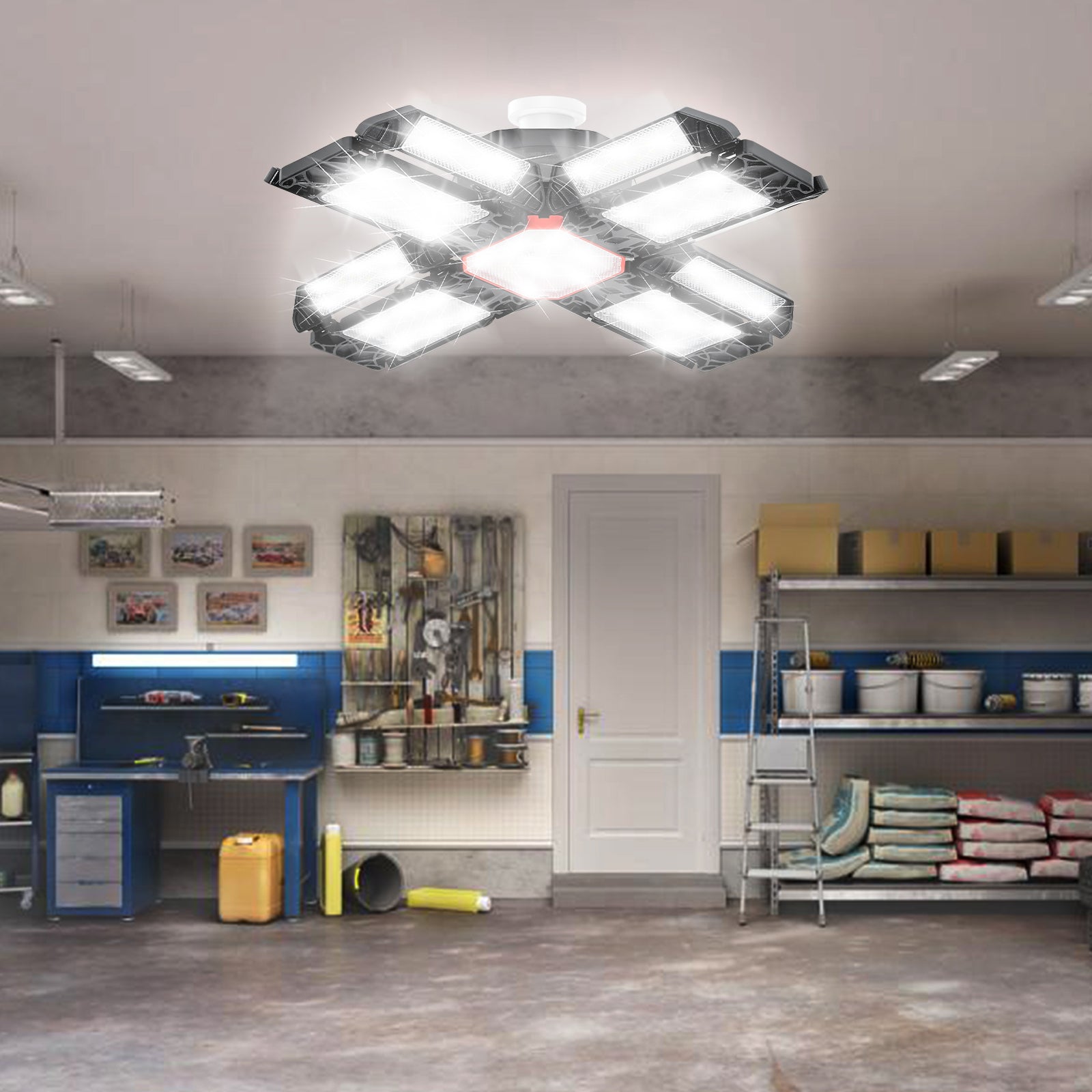 Cosmo Go Led Werkstatt Deckenleuchte Verstellbaren Paneelen 200W