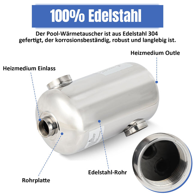 Cosmo Go Schwimmbad Wärmetauscher Edelstahl 28KW/60KW Main Image