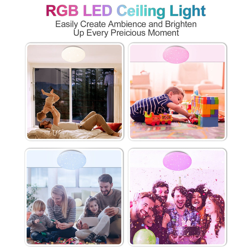 Cosmo Go 24W LED Deckenleuchte RGB mit Sternenhimmel-Effekt