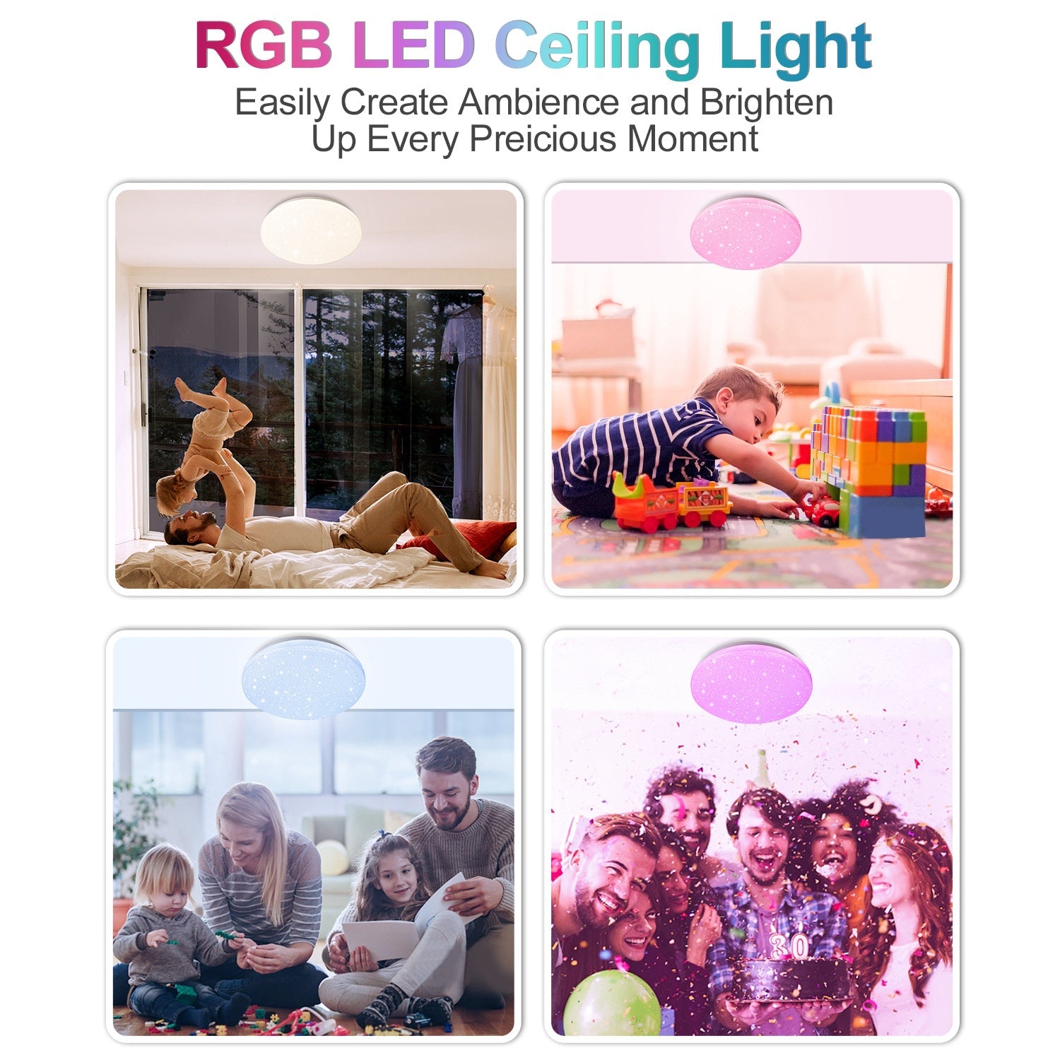 Cosmo Go 24W LED Deckenleuchte RGB mit Sternenhimmel-Effekt