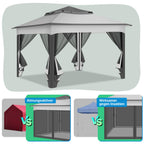 Cosmo Go Pavillon Gartenhütte Faltbares mit Doppeldach 3,3x3,3m