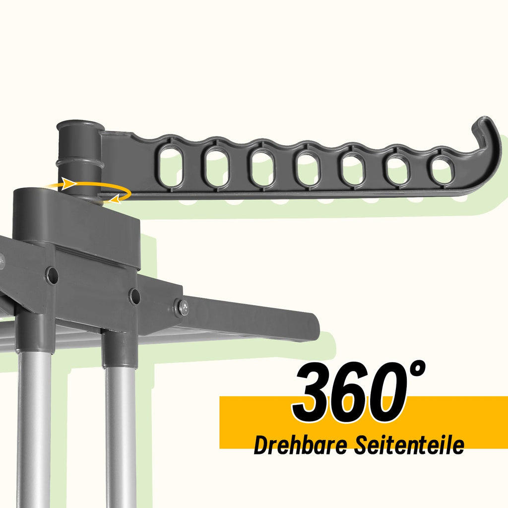 Cosmo Go Wäscheständer Turm 4 Etagen mit 2 klappbaren Flügeln