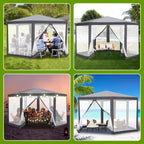 Cosmo Go Pavillon Gartenzelt mit Moskitonetz Wasserdicht 6-eckig
