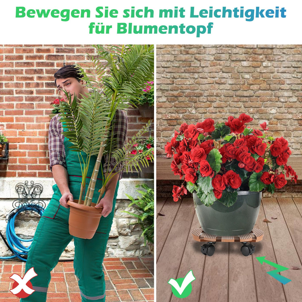 Cosmo Go WPC Pflanzenroller Rund mit Rollen Tragkraft 80 kg