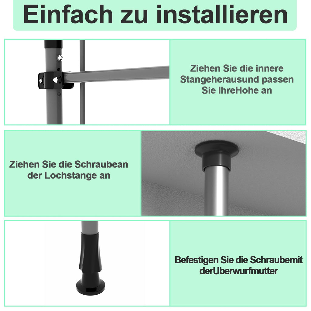 Cosmo Go Klemmmarkise mit Handkurbel Einziehbare ohne Bohren