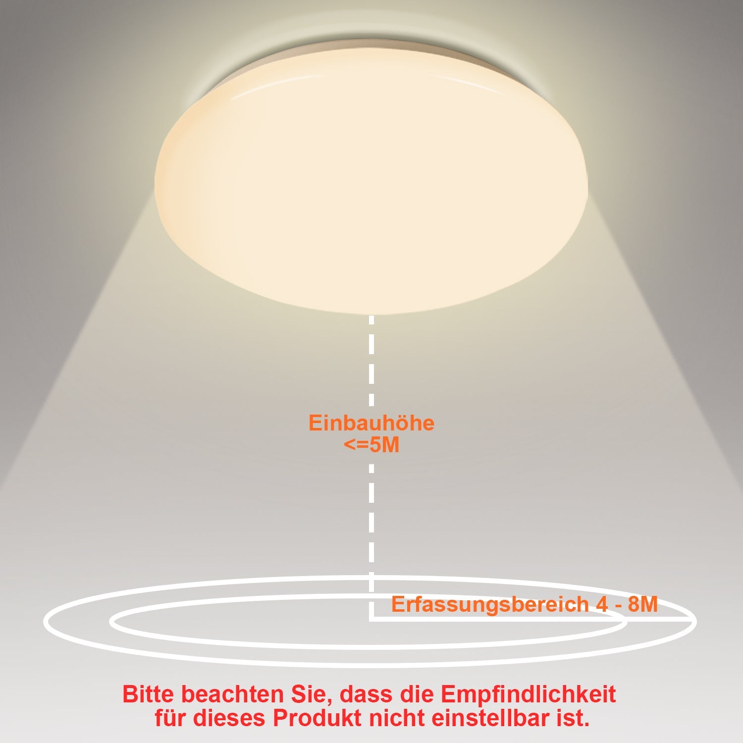 Cosmo Go LED Deckenlampe mit Bewegungsmelder 12W Warmweiß