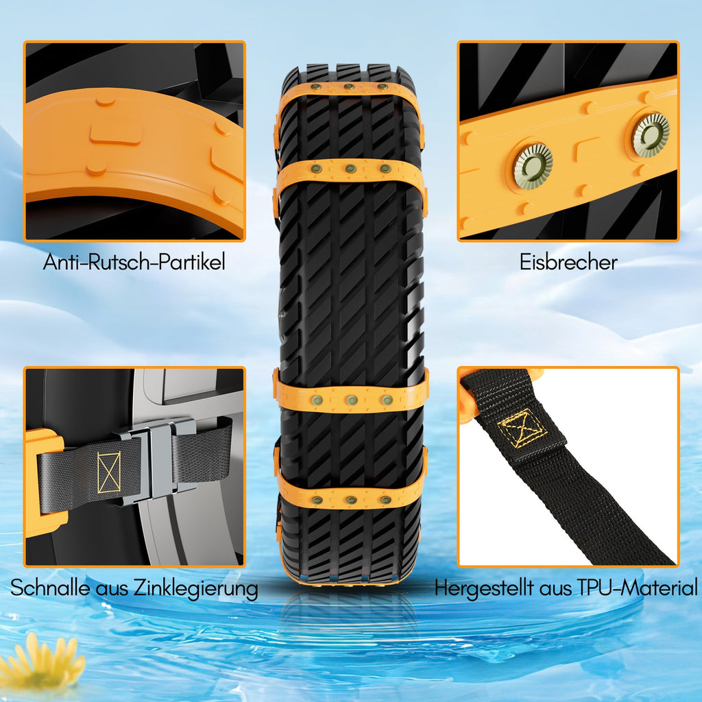 Cosmo Go Schneeketten Ketten Notfall Anti-Rutsch 10 Stück