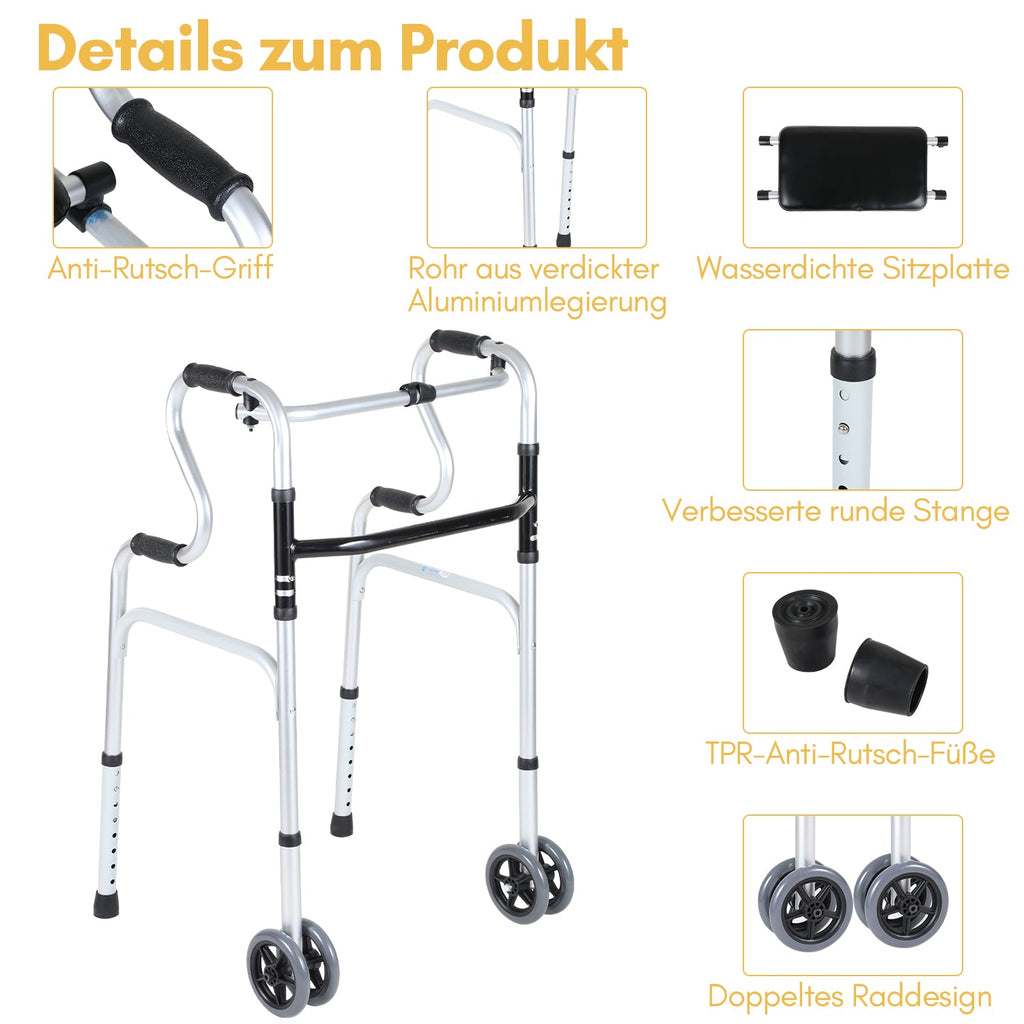 Cosmo Go Gehhilfe Leicht Rollator aus Aluminium bis 180 kg