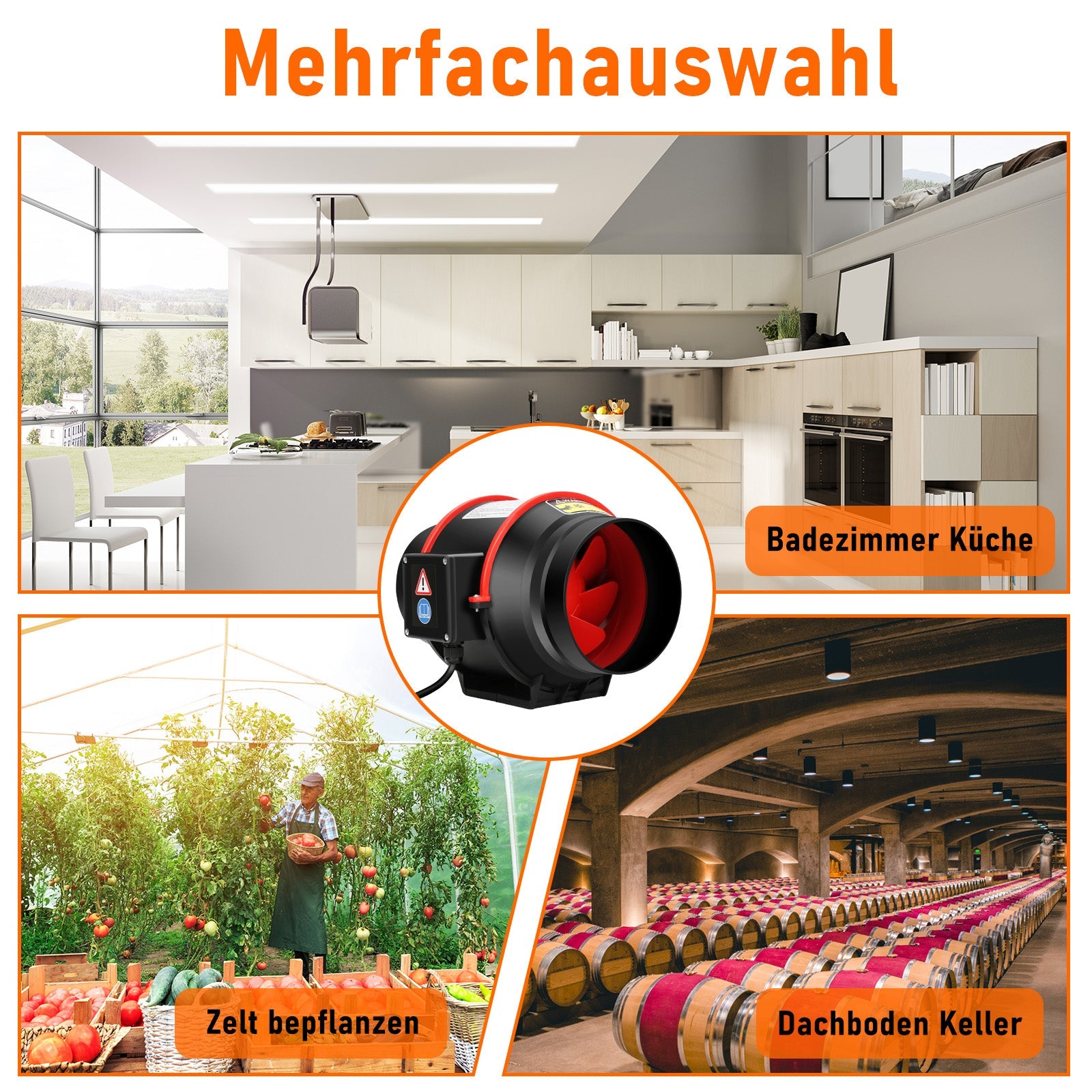 Cosmo Go Rauchabzug Rohrventilator mit Fernsteuerung 100mm/150mm