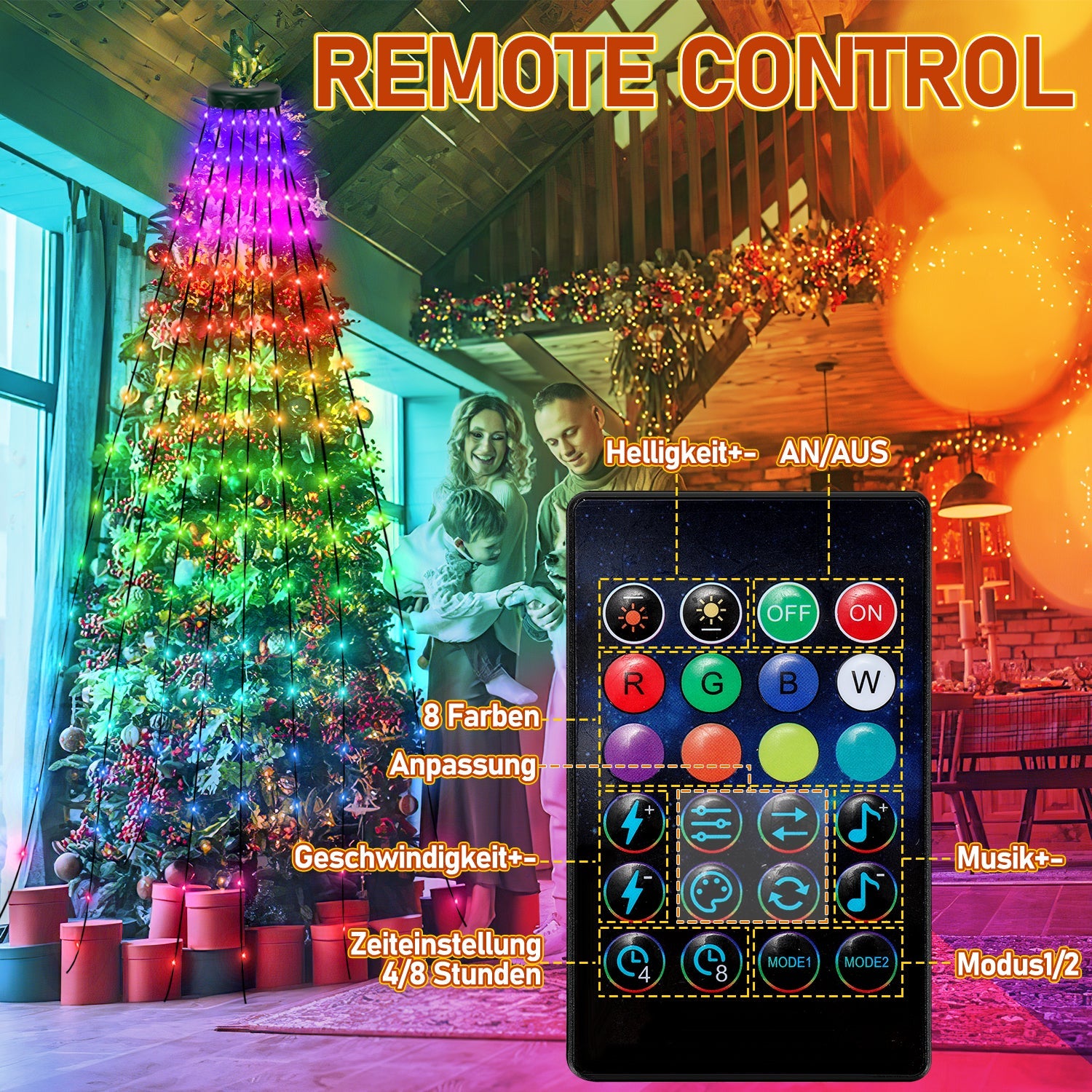 Cosmo Go Christbaumbeleuchtung mit APP-Kontrolle 160 LEDs IP67
