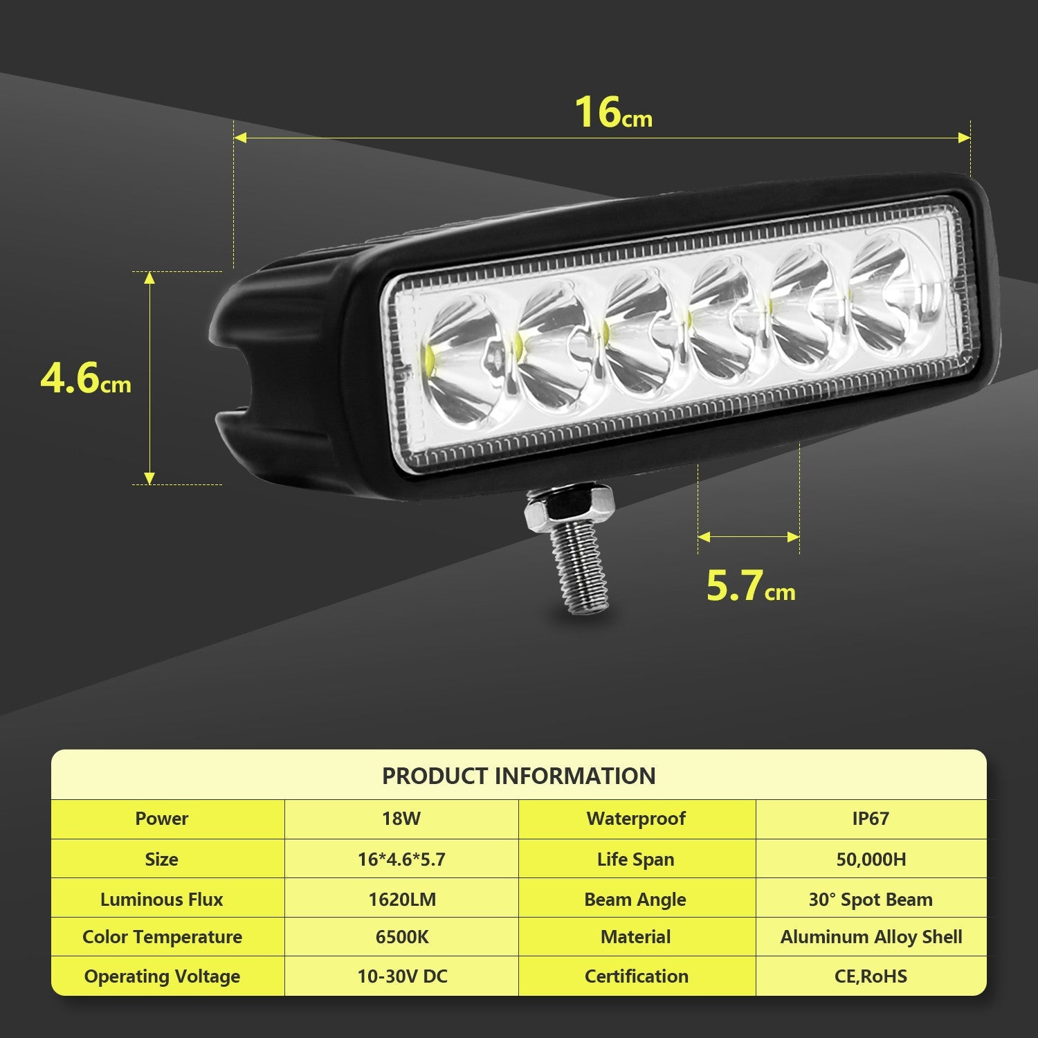 Cosmo Go LED Arbeitsscheinwerfer 18W IP67 6500K