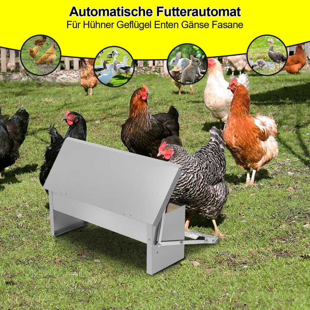 Cosmo Go Futterautomat für hühner Fußpedal selbstöffnender 5kg