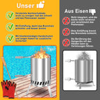 Cosmo Go Poolheizung Brennholz Feuer Feuertonne Edelstahl