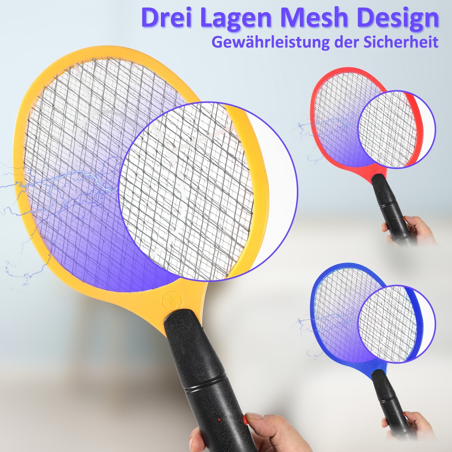 Cosmo Go 3 Stück Elektrische Fliegenklatsche