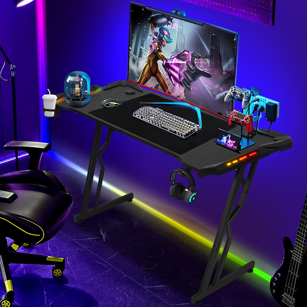 Cosmo Go Gaming Schreibtisch Gaming Tisch 120/140cm mit LED Fernbedienung
