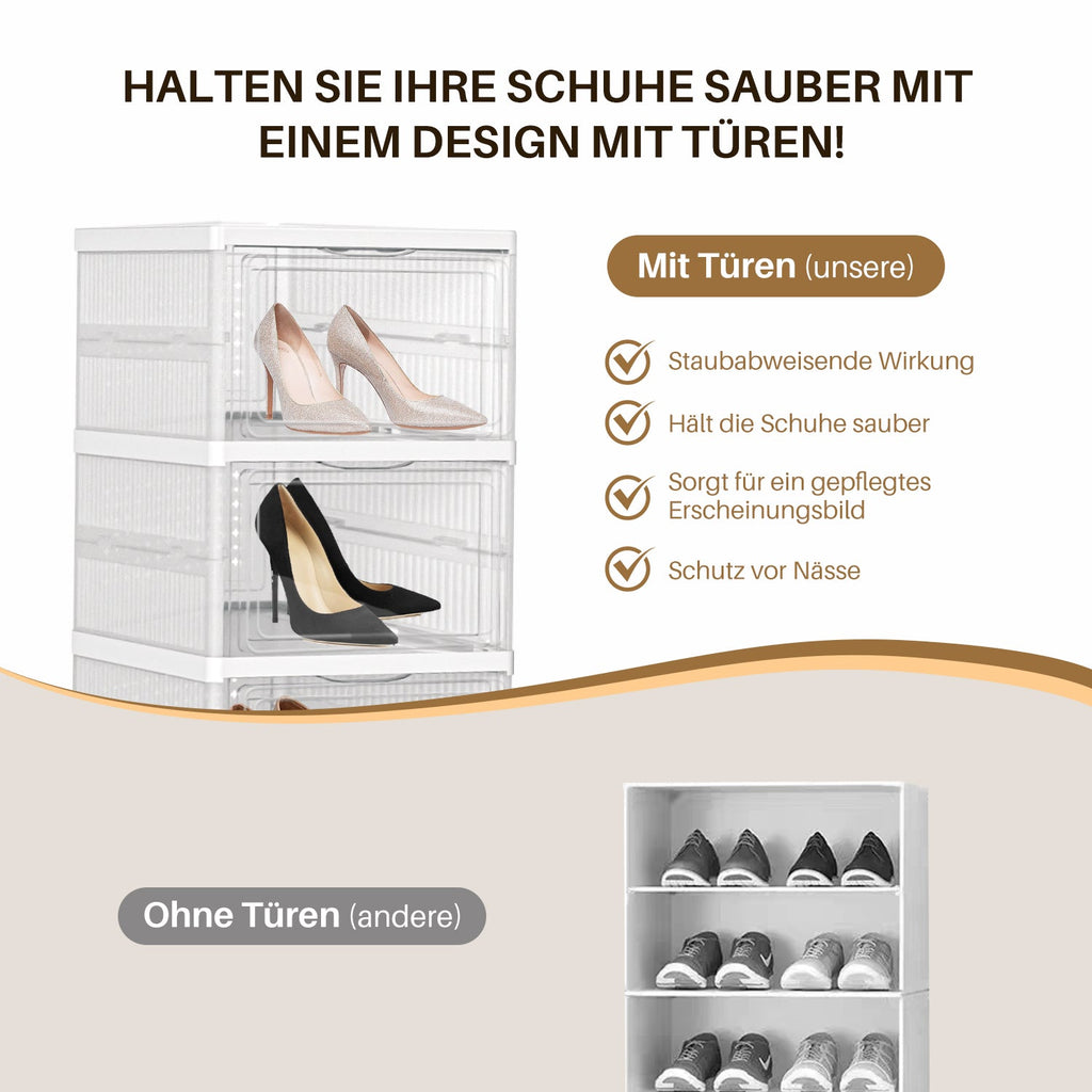 Cosmo Go 6 Ebenen Schuhboxen Aufbewahrungsbox Stapelbar