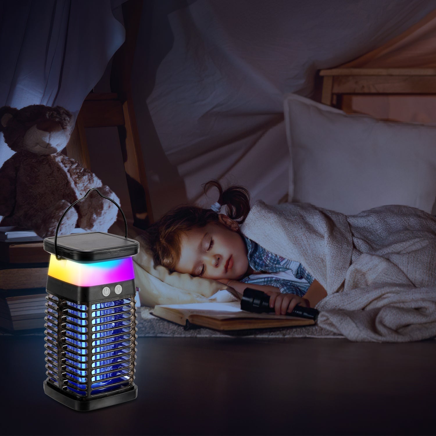 Cosmo Go Solar Mückenabwehr-Lampe UV-Licht Mückenlampe RGB