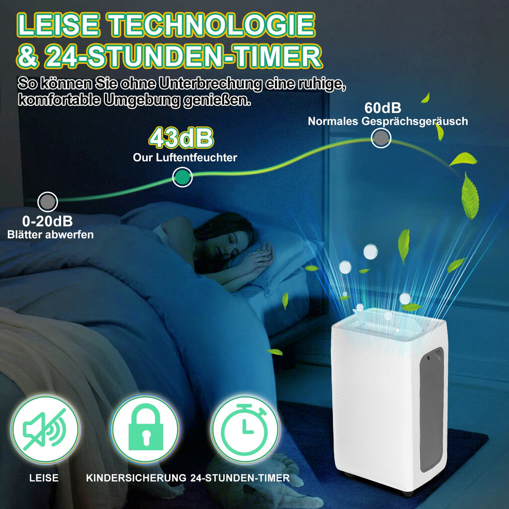 Cosmo Go Luftentfeuchter 26L mit Timerfunktion, Wäschetrockungsfunktion, Abtaufunktion