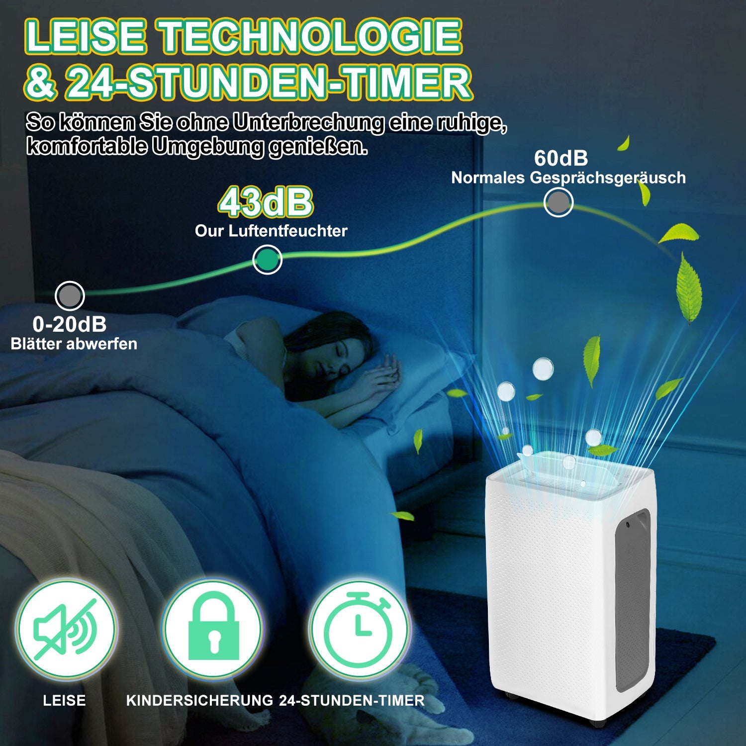 Cosmo Go Luftentfeuchter 26L mit Timerfunktion, Wäschetrockungsfunktion, Abtaufunktion