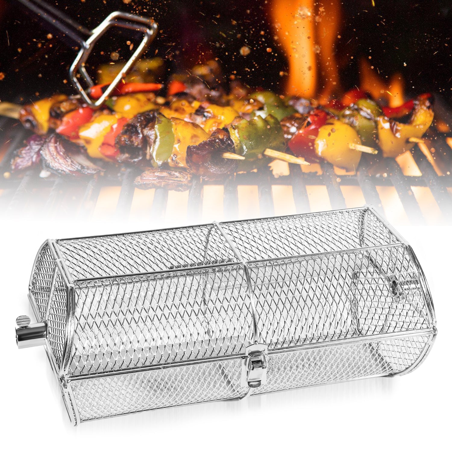 Cosmo Go Grillkorb Grillkorb Edelstahl für Drehspieß