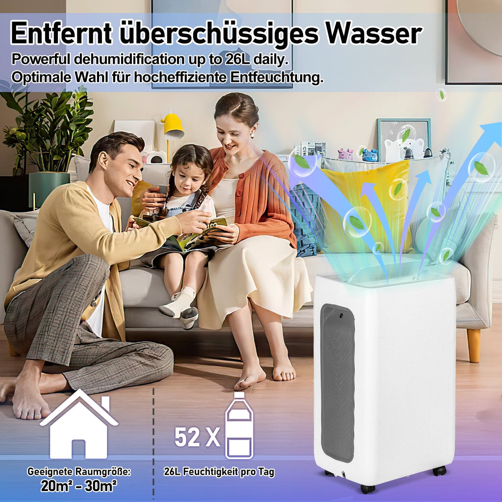 Cosmo Go Luftentfeuchter 26L mit Timerfunktion, Wäschetrockungsfunktion, Abtaufunktion