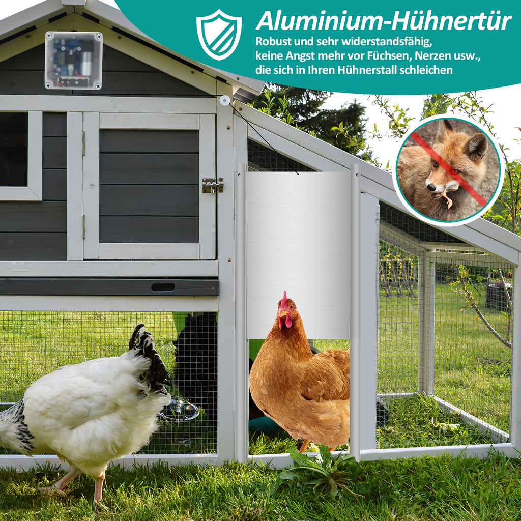 Cosmo Go Automatische Hühnertür mit Lichtsensor und Zeitsteuerung