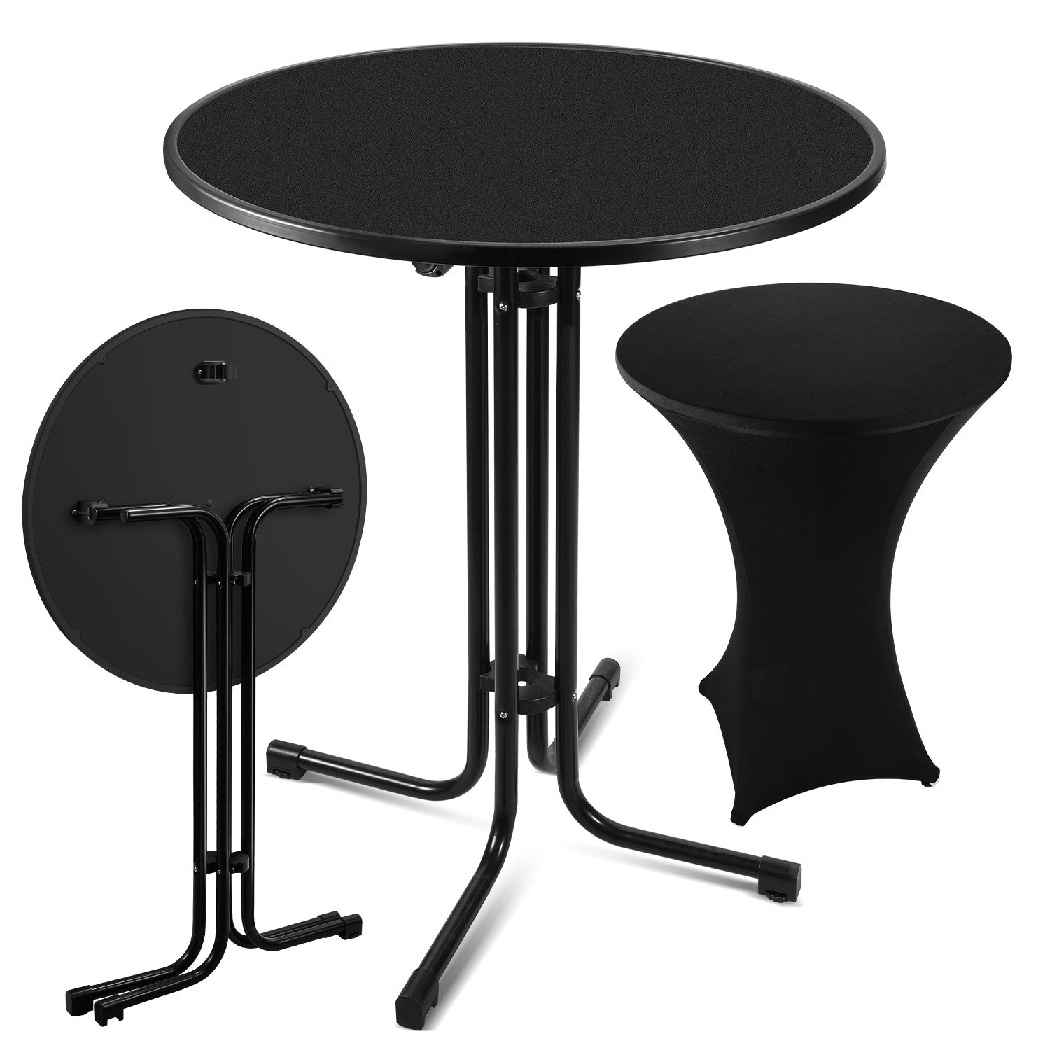 Cosmo Go Stehtisch klappbar Ø80cm mit Husse